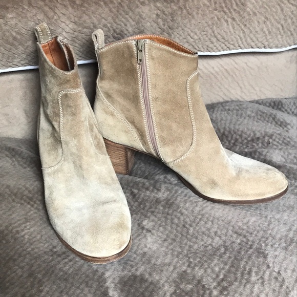 J Crew Natural Factory Quinn Suede Ankle Booties - Picture 1 of 8